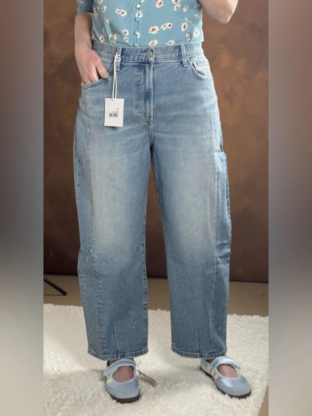 pistola Light Blue Boyfriend Wide-Leg Jeans - Picture 1 of 9